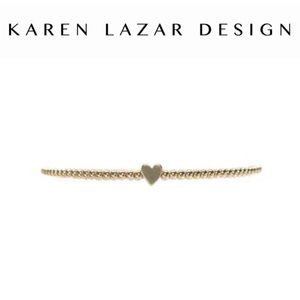 Karen Lazar 2mm YG w/ 14K Heart Bead Bracelet
